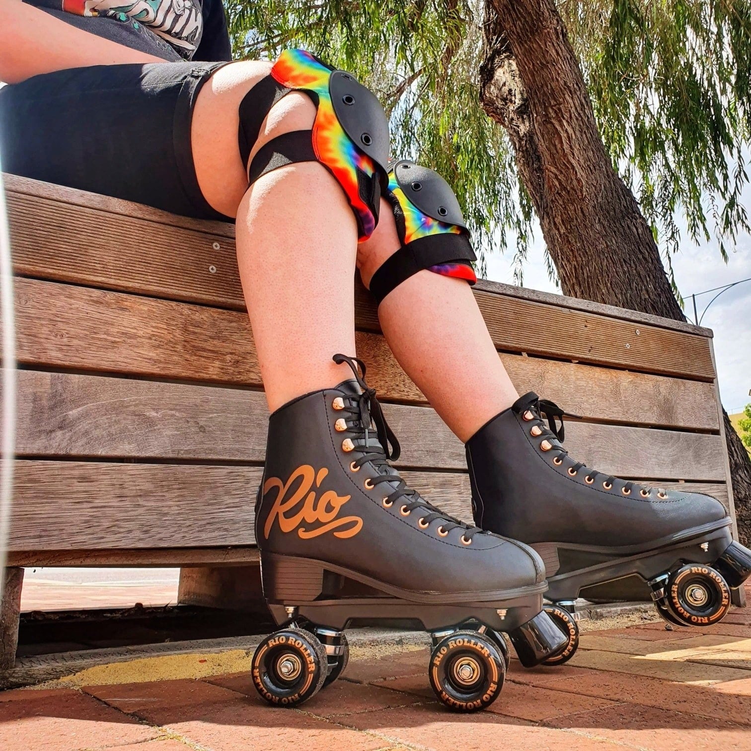 Rio Roller Rose Gold Black High Top Roller Skates - Lucky Skates