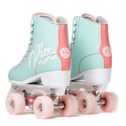 Rio Roller Script Teal and Coral Roller Skates - Lucky Skates