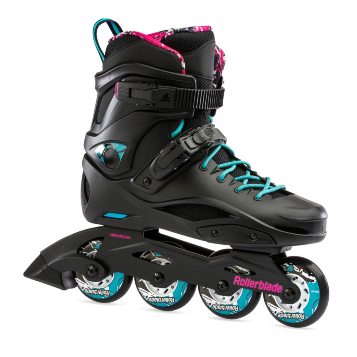 Rollerblade Cruiser Womens Inline Skates Black/Aqua - Lucky Skates