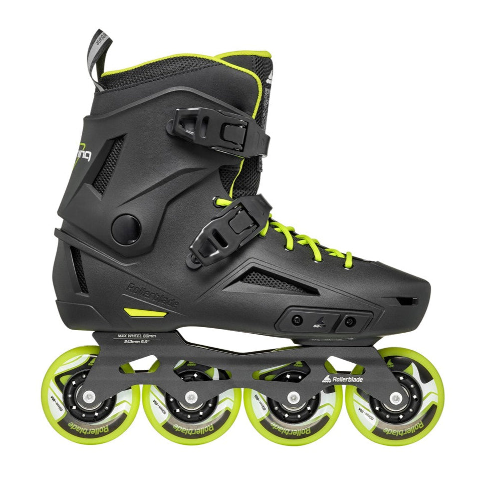 Rollerblade Urban Lightning Inline Skates 80 Black Lime Green - Lucky Skates