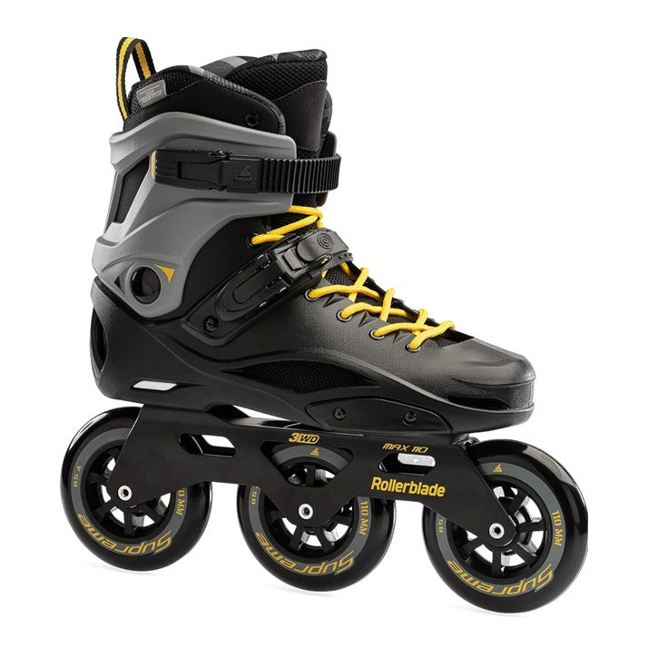 Rollerblade RB 110 3WD Black/Yellow Inline Tri Skates - Lucky Skates