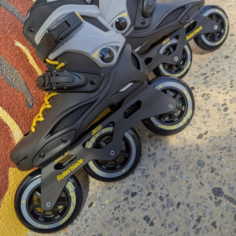 Rollerblade RB 110 3WD Black/Yellow Inline Skates - Lucky Skates