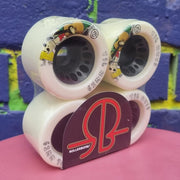 Rollerbones Day of the Dead Indoor Roller Skate Wheels White 62mm 96A - 4 Pack - Lucky Skates