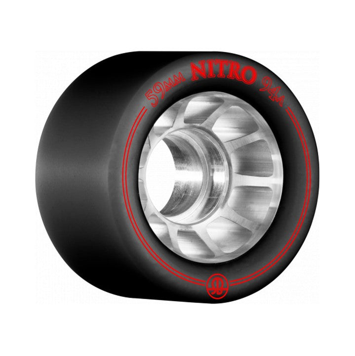 Rollerbones Nitro Alloy Roller Skate Indoor Wheels Black - 4 Pack - Lucky Skates