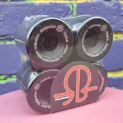 Rollerbones Team Logo Roller Skate Wheels Black 62mm 98A - 8 Pack - Lucky Skates