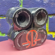 Rollerbones Team Logo Roller Skate Wheels Black 62mm 101A - 8 Pack - Lucky Skates