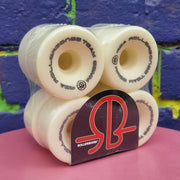 Rollerbones Team Logo Roller Skate Wheels White 62mm 98A - 8 Pack -  Lucky Skates