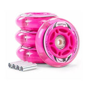 SFR Light Up Inline Skate LED Wheels Pink - 4 Pack - Lucky Skates