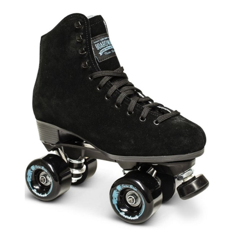 Sure-Grip Boardwalk Black Leather Suede Roller Skates - Lucky Skates