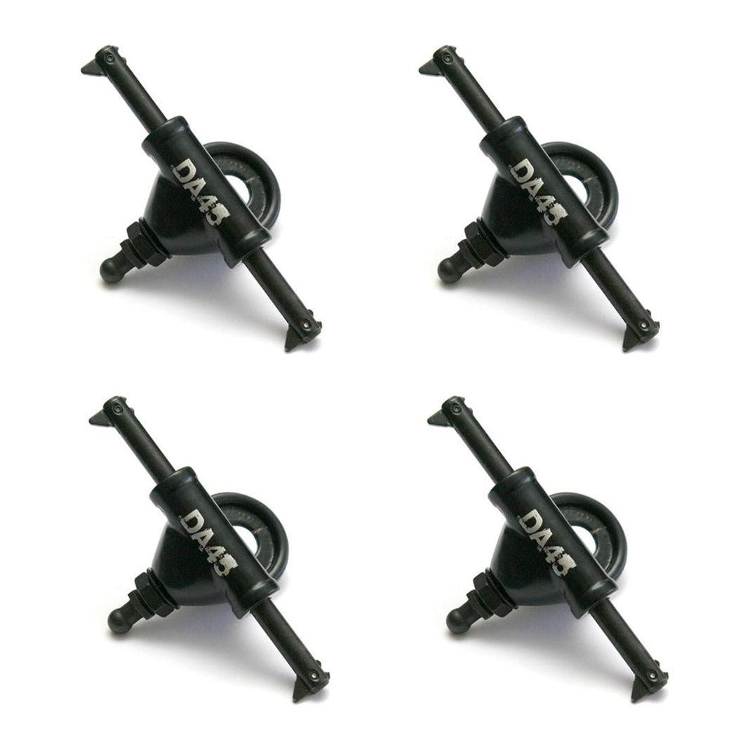 Sure-Grip DA45 Roller Skate Truck with Quick Release Clip Axle 7mm Black - 4 Pack - Lucky Skates