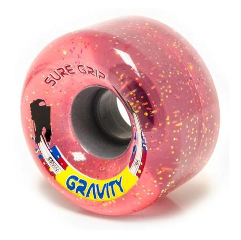 Sure-Grip Gravity Pink Glitter Outdoor Roller Skate Wheels - 8 Pack - Lucky Skates