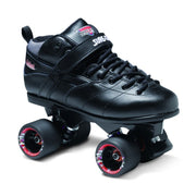 Sure-Grip Rebel Avenger Black Leather Speed Derby Low Cut Roller Skates - Lucky Skates
