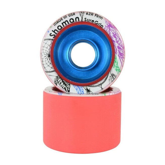 Sure-Grip Shaman Alloy Indoor Roller Skates Wheels Red - 8 Pack - Lucky Skates