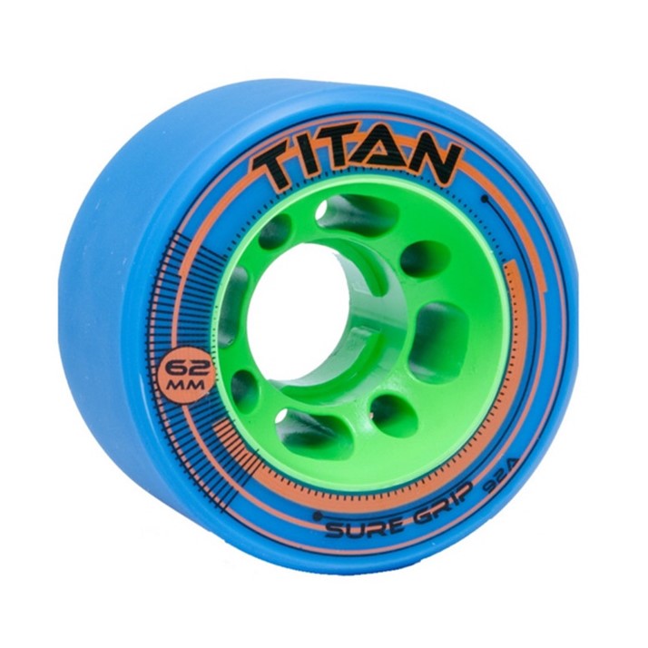 Sure-Grip Titan Indoor Roller Skate Wheels B;ue/Green - 4 Pack - Lucky Skates