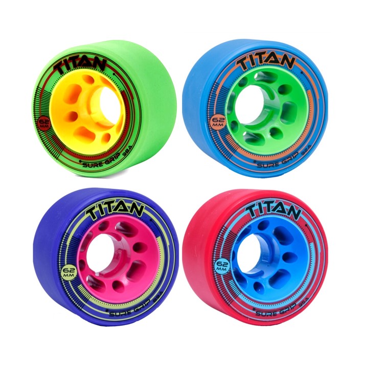 Sure-Grip Titan Indoor Roller Skate Wheels 62mm - 4 Pack - Lucky Skates