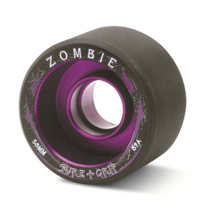 Sure-Grip Zombie Alloy Indoor Roller Skate Wheels Low Black/Purple - 4 Pack - Lucky Skates