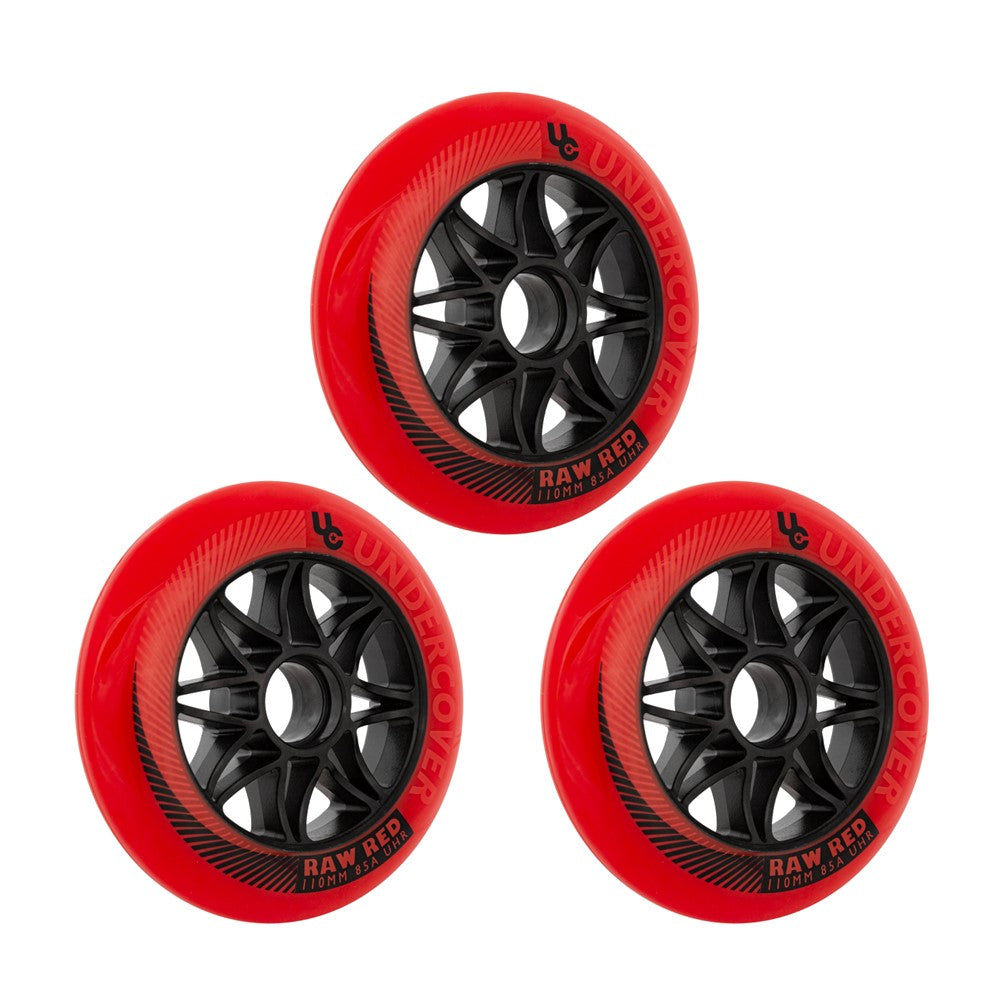 Undercover Raw Red Inline Skate Wheels - 3 Pack - Lucky Skates