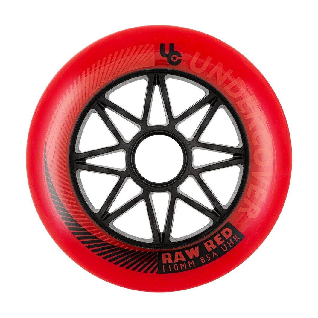 Undercover Raw Red Inline Wheels 110mm 85A - 3 Pack - Lucky Skates