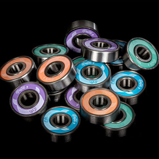 Wicked Pastel Abec 9 Skate Bearings Purple Blue Teal Peach - 16 Pack - Lucky Skates