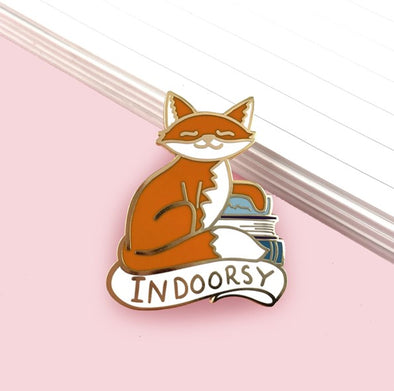 indoorsy orange fox pin 