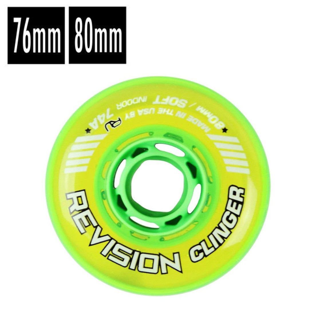 Revision Green Soft Clinger Inline Wheel 74A 4 Pack Lucky Skates