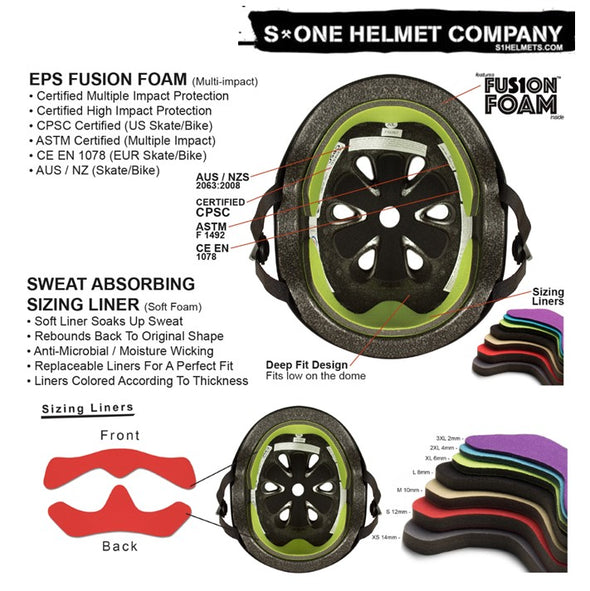 S1 Lifer Helmet White/Black Stripes - Certified