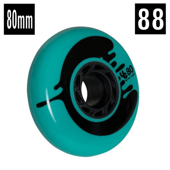 undercover teal green 80mm 88a inline skate wheel 