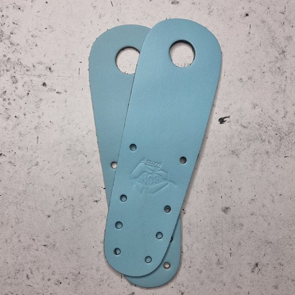 light blue leather skate toe guard strip protecter