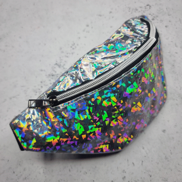 Holographic Shiny 1 Zip Fanny Pack *Last One* Yellow