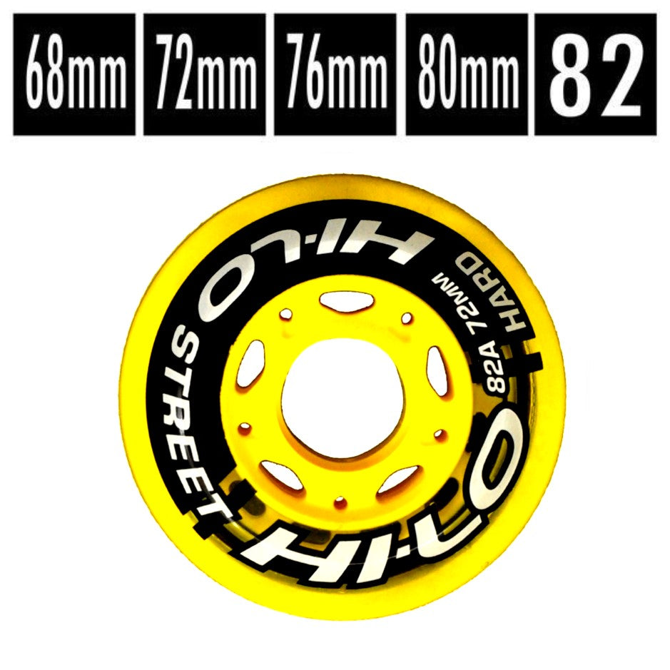 HiLo Street Yellow Inline Wheel 82A Lucky Skates Lucky Skates Pty Ltd