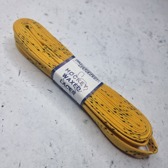 yellow 120 inch waxed proguard hockey laces 
