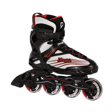 red white black recreational playlife inline skates 