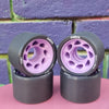 violet purple rollerskate wheel with black nylon hub 