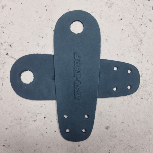 blue  leather suede roller skate toe guards