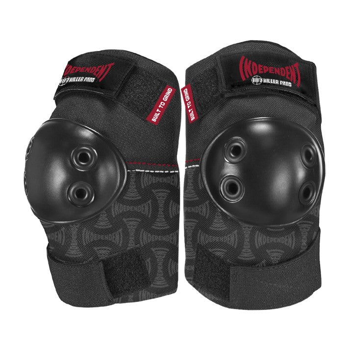 187 black and red patterned elbow pads