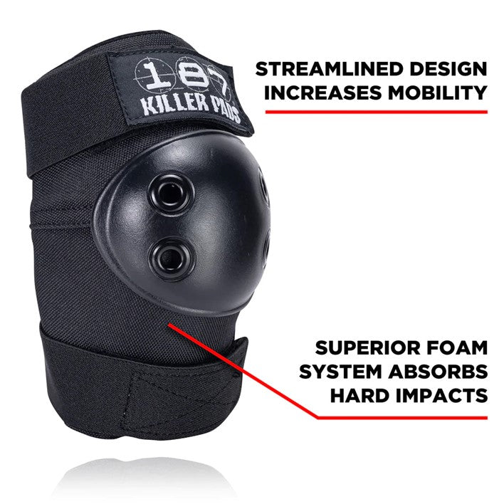 187 Killer Adult Elbow Pads Black - Lucky Skates