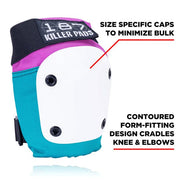 187 Killer Adult Knee Pad Pink and Teal - Lucky Skates