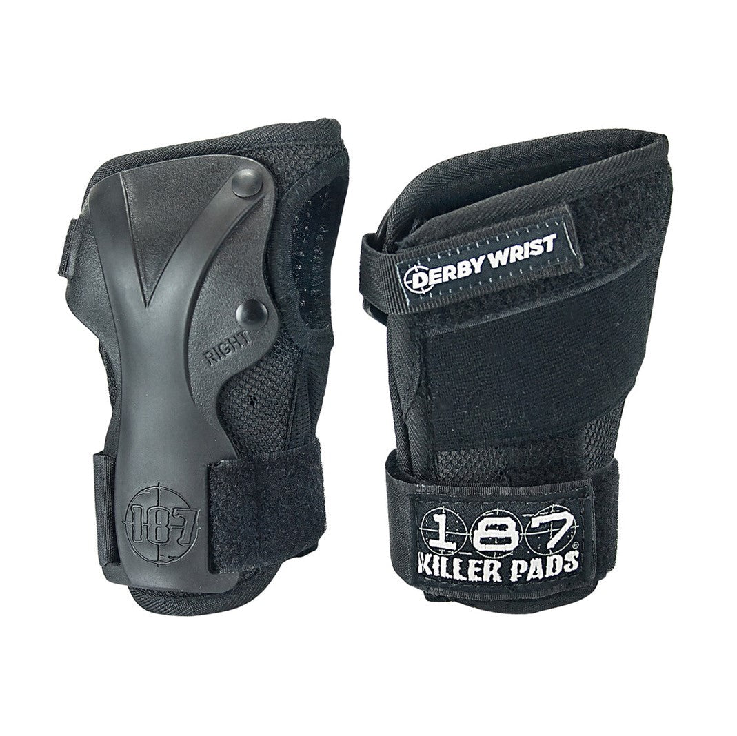187 Derby Skate Wrist Guards Roller Derby Black - Lucky Skates