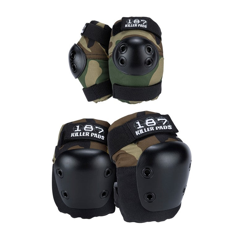 187 Killer Pads Combo Pack Green Camo - Knee Pads / Elbow Pads - Lucky Skates