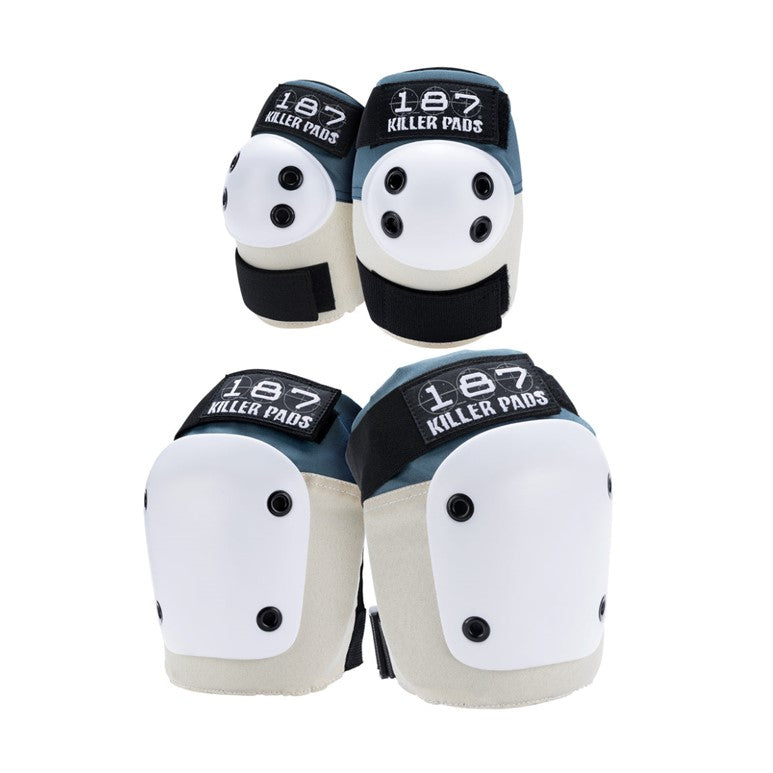 187 Killer Pads Combo Pack Stone Khaki Blue - Knee Pads / Elbow Pads - Lucky Skates