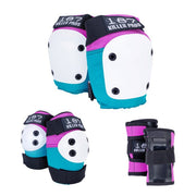 187 Killer Pads Adult 6 Pack Pink and Teal - Knee Pads / Elbow Pads / Wrist Guards - Lucky Skates
