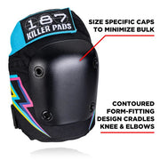 187 Killer SixKnee Pad Junior Electric Bolt Knee Pad - Lucky Skates