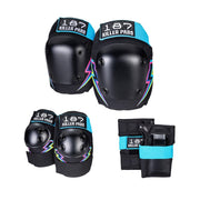 187 Killer Six Pack Junior Electric Bolt Blue - Knee Pads / Elbow Pads / Wrist Guards - Lucky Skates