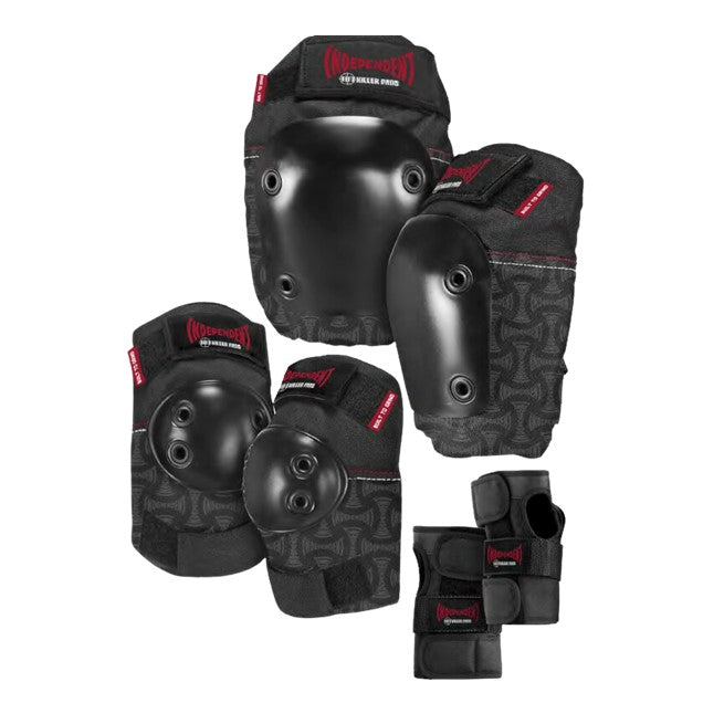 187 Killer Junior Pad Set Independent Black - Knee Pads / Elbow Pads / Wrist Guards - Lucky Skates