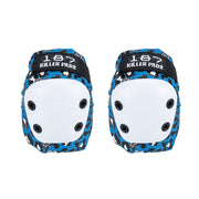 187 Killer Junior Knee Pad Blue Leopard Knee Pads - Lucky Skates