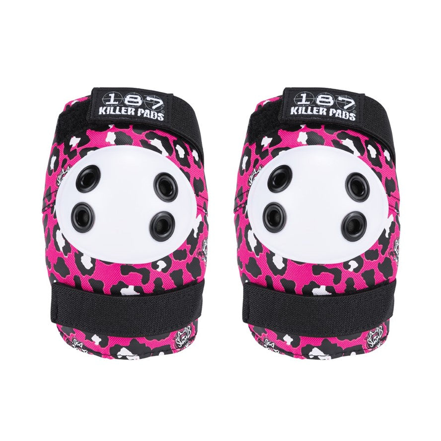 187 Killer Junior Elbow Pad Pink Leopard - Lucky Skates