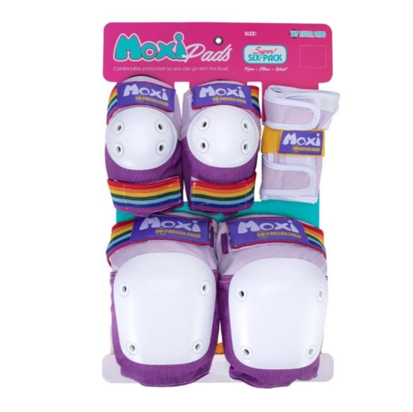 187 Moxi Skates Purple Rainbow Junior Padding Set Lavender - Knee Pads / Elbow Pads / Wrist Guards - Lucky Skates