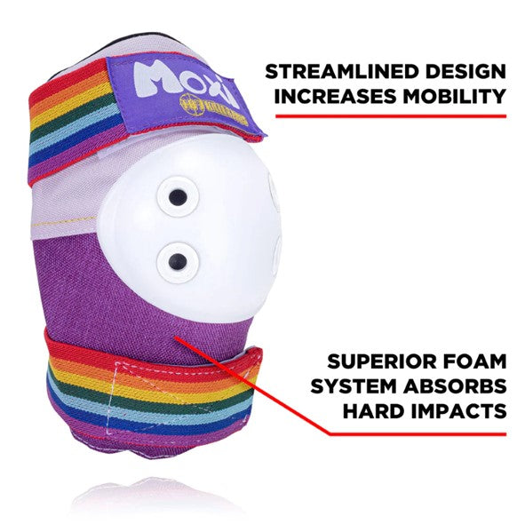 187 Moxi Skates Junior Purple Rainbow Padding Set Lavender Elbow Pads - Lucky Skates