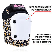 187 Moxi Skates Padding Set Wild Leopard Print Knee Pads - Lucky Skates