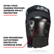 BLACK 187 ELBOW PADS WITH STRAPS ON THE TOP AND BOTTOM 